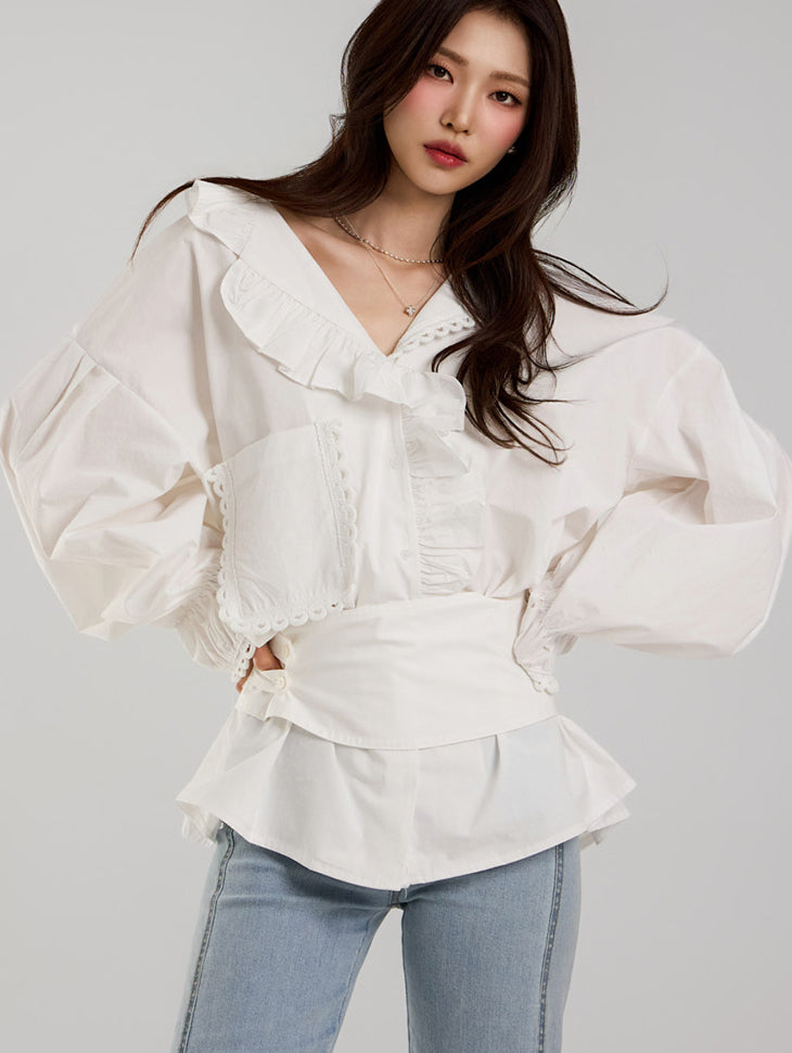 B3050 フリルブラウス