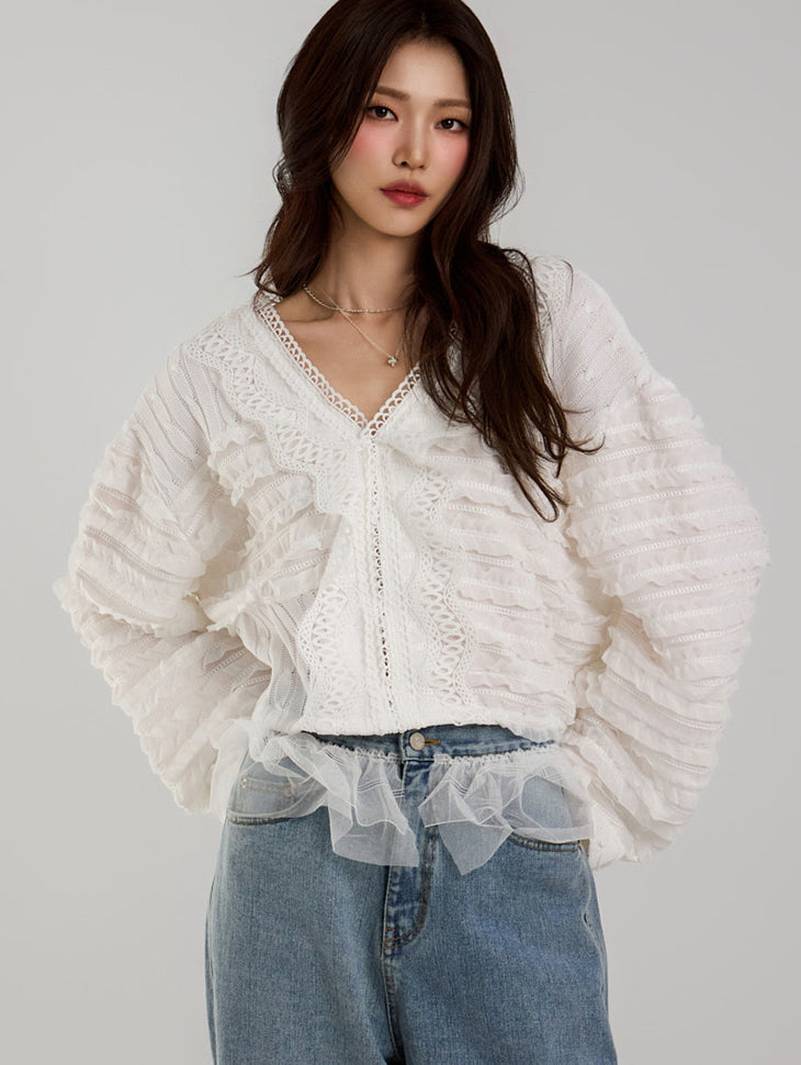 B3051 レースブラウス
