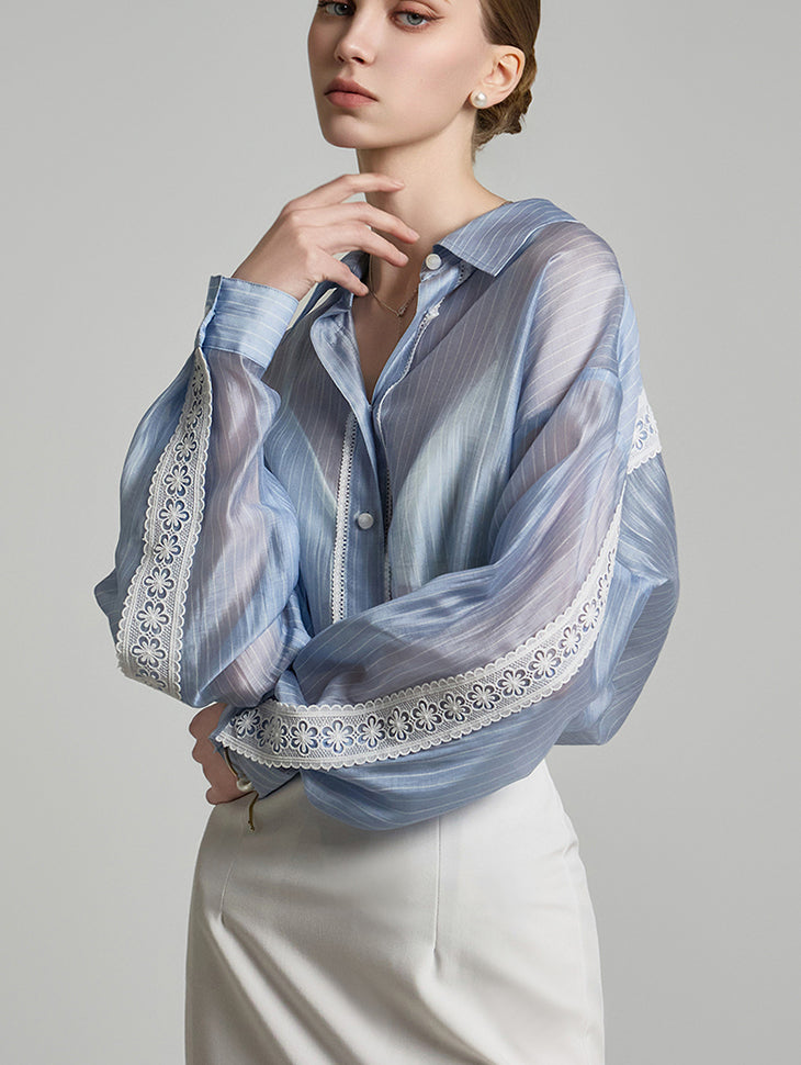 B3054 Sheer Lace Blouse