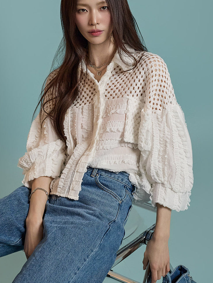 B3063 ネットブラウス