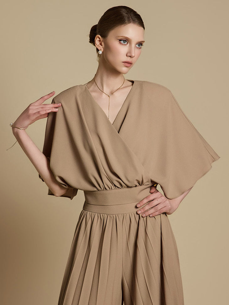 B3068 ラップシャーリングブラウス