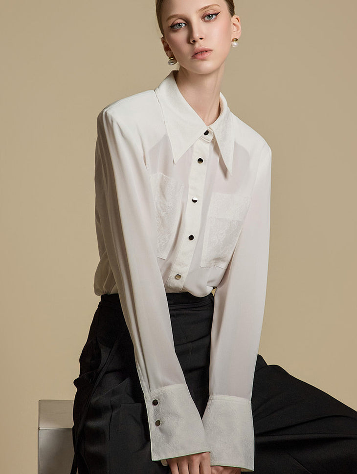 B3071 シアーレースブラウス