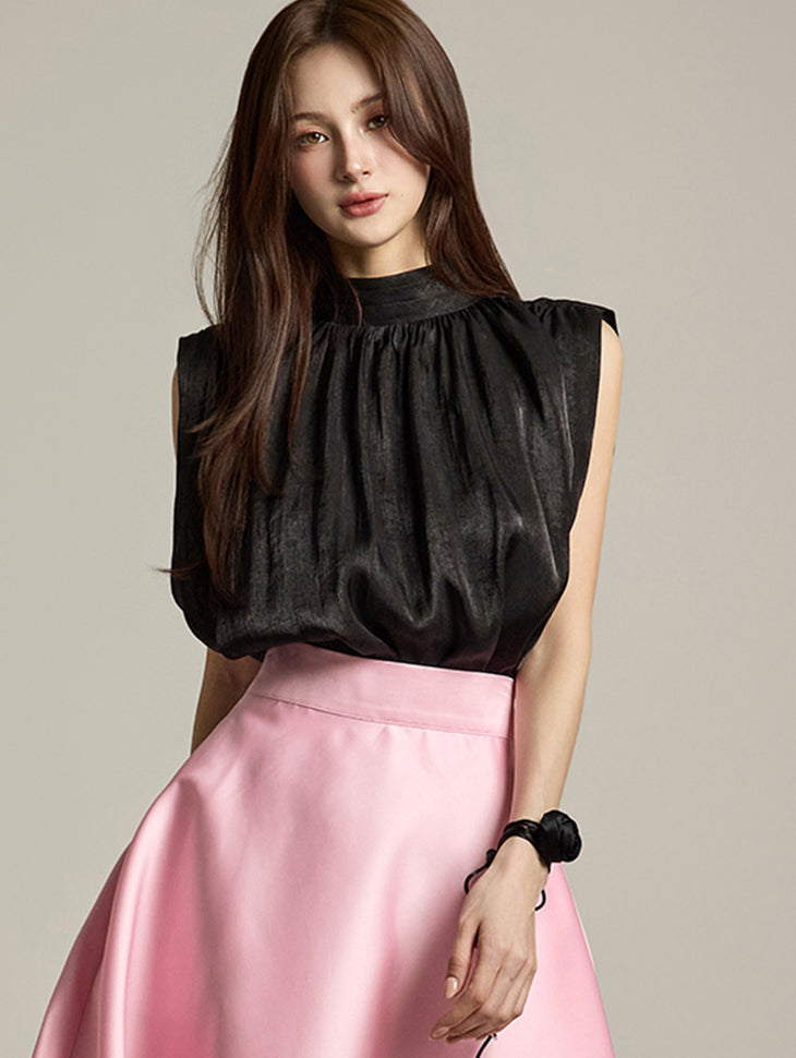 B3075 ストラップ付きノースリーブブラウス