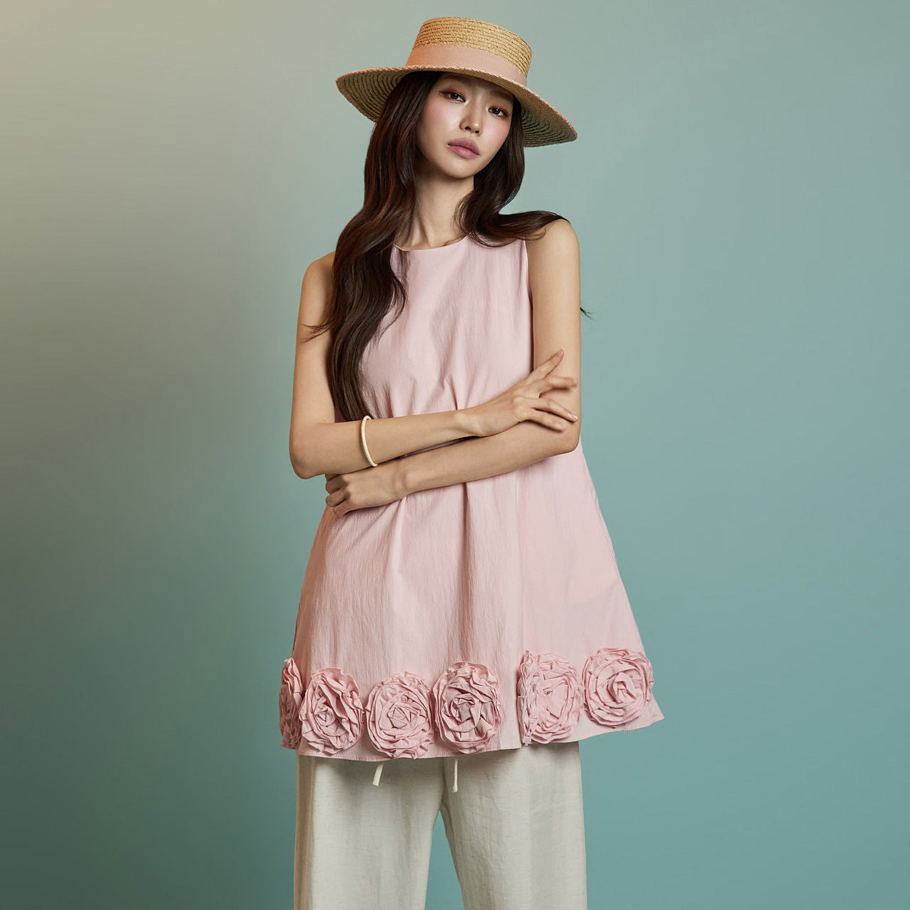B3100 Rose sleeveless blouse