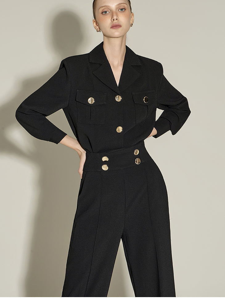 B3144 V-Neck Button Blouse