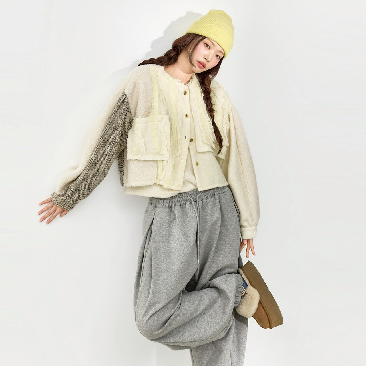 B3165 Frill Mix Blouse