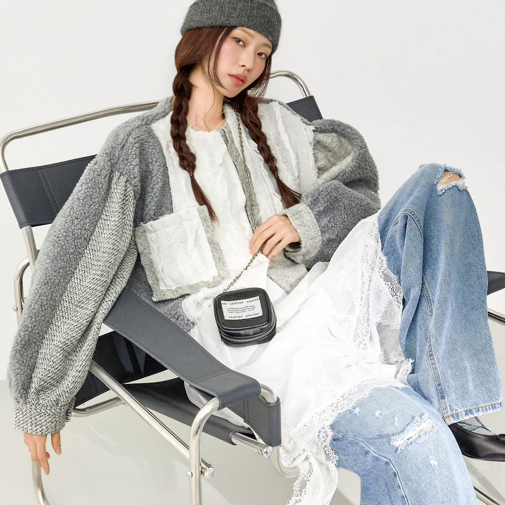 B3165 Frill Mix Blouse