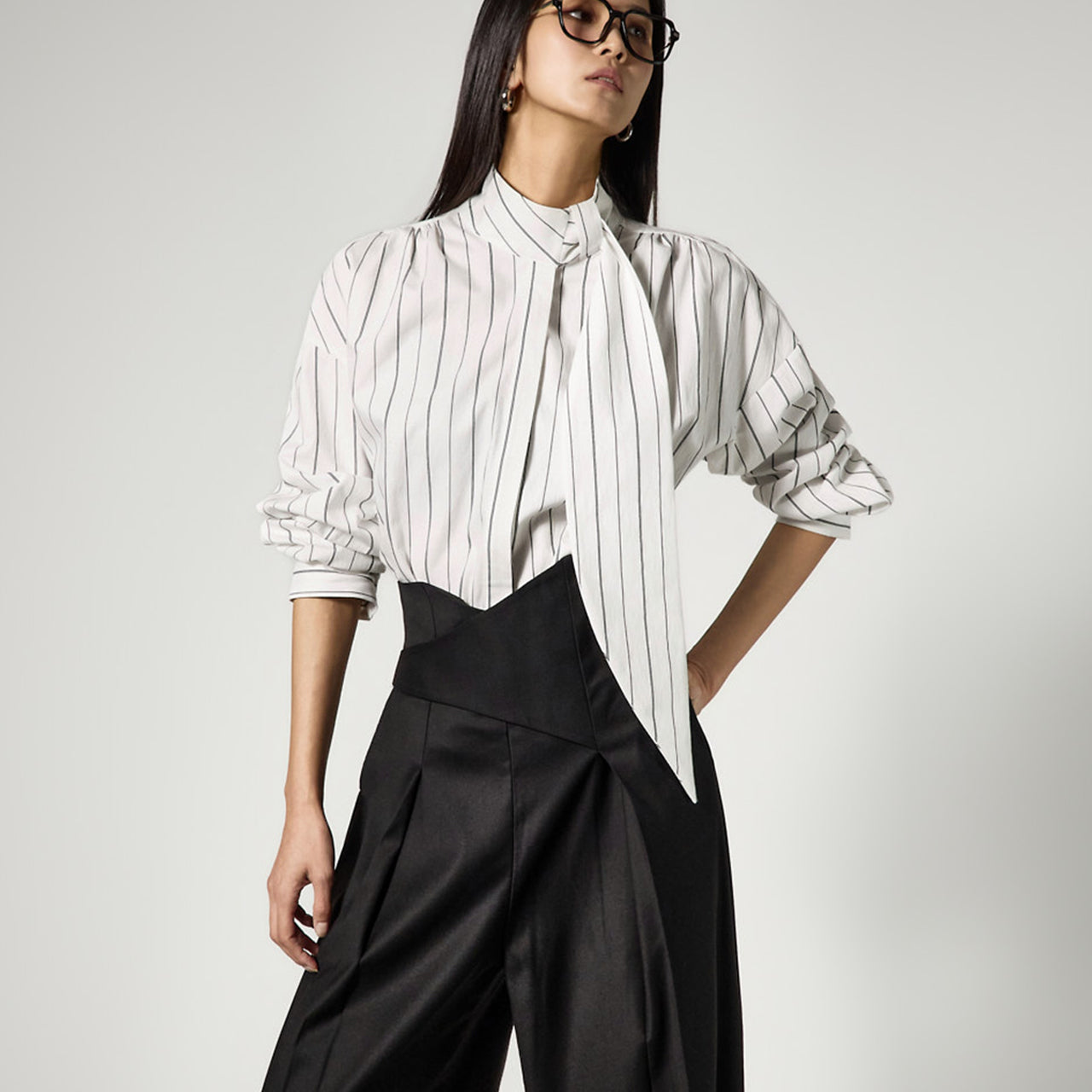 B3173 Scarf Neck Blouse