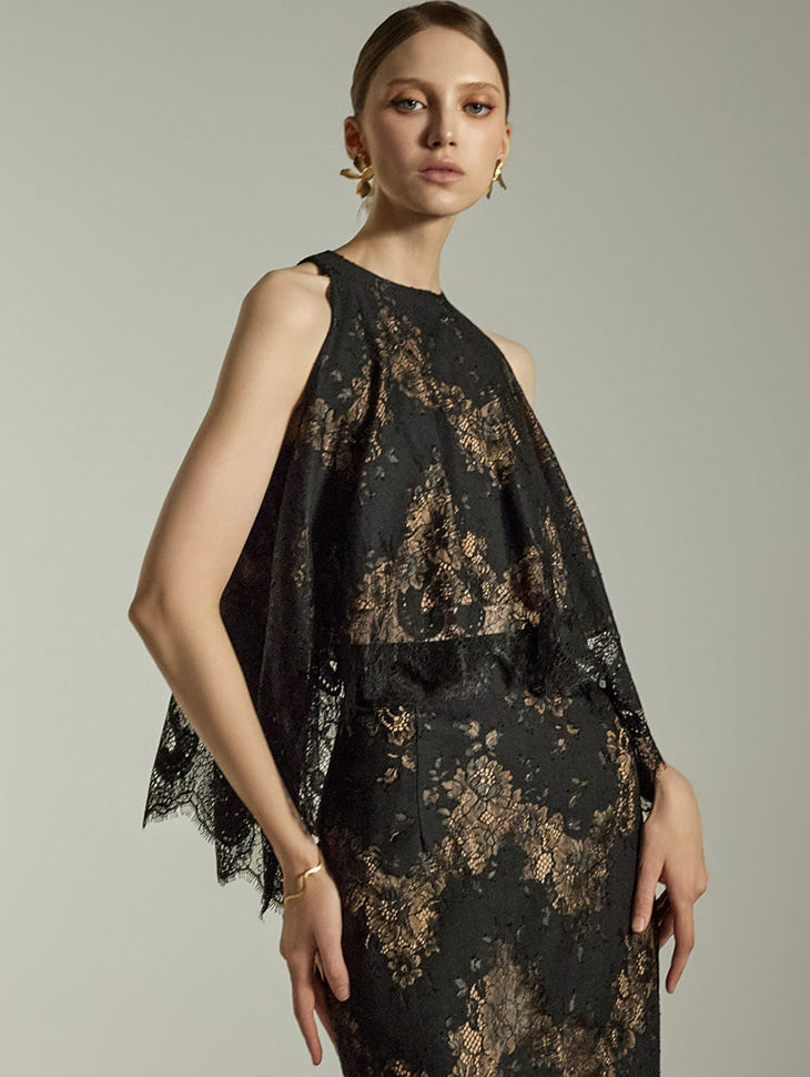 B9185 Floral Lace Blouse