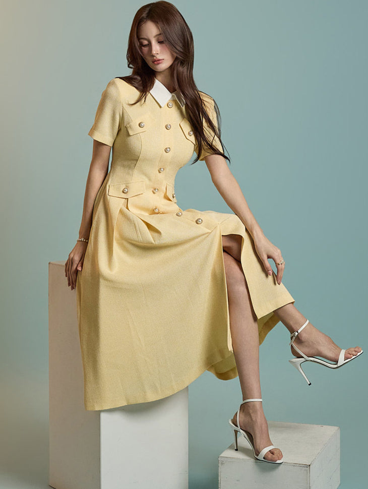 D4664 ツイードカラードレス