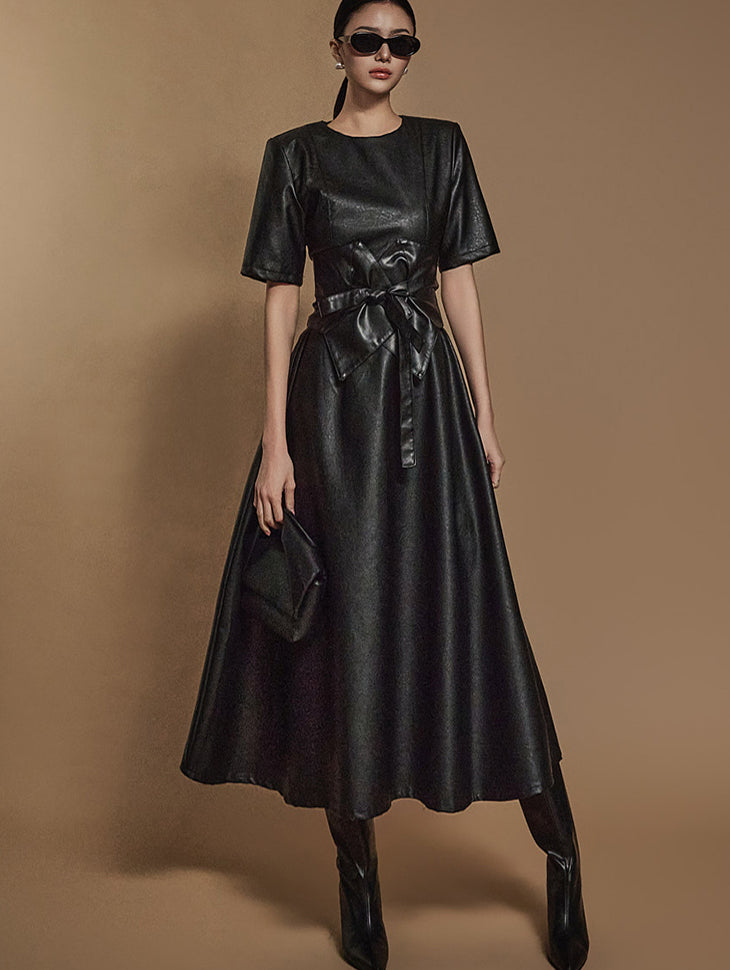 D5109 レザーAラインドレス