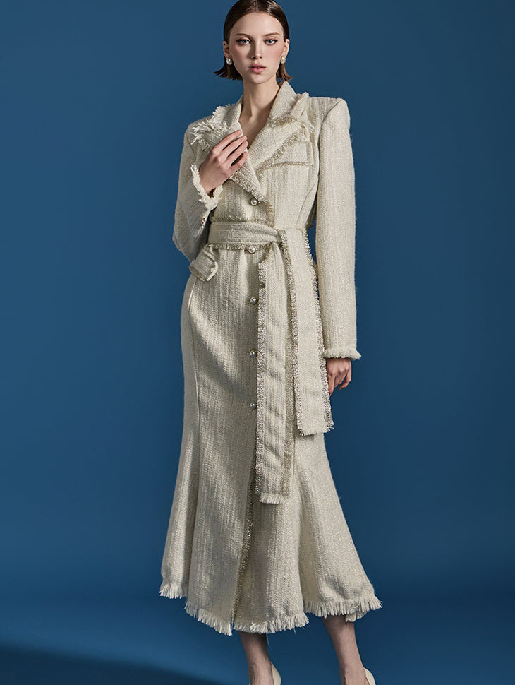 D5144 带腰带流苏连衣裙