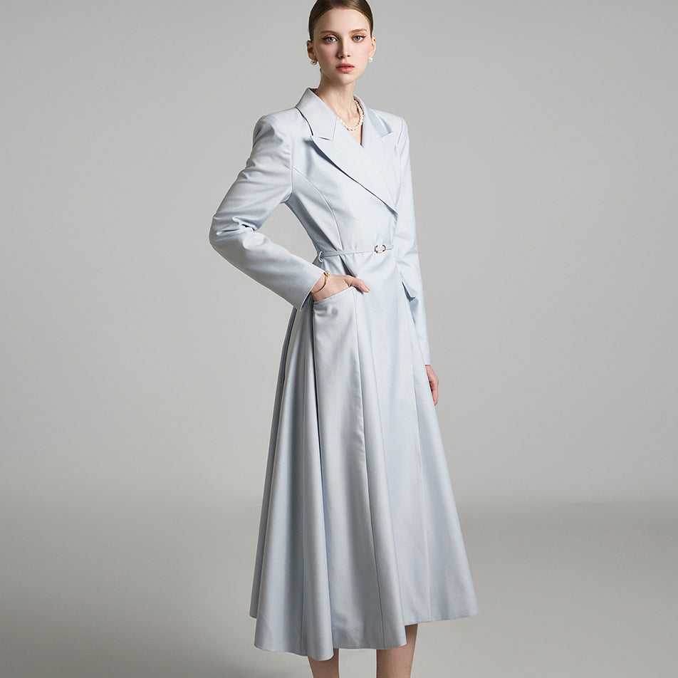 D5173 ベルト付きフレアドレス