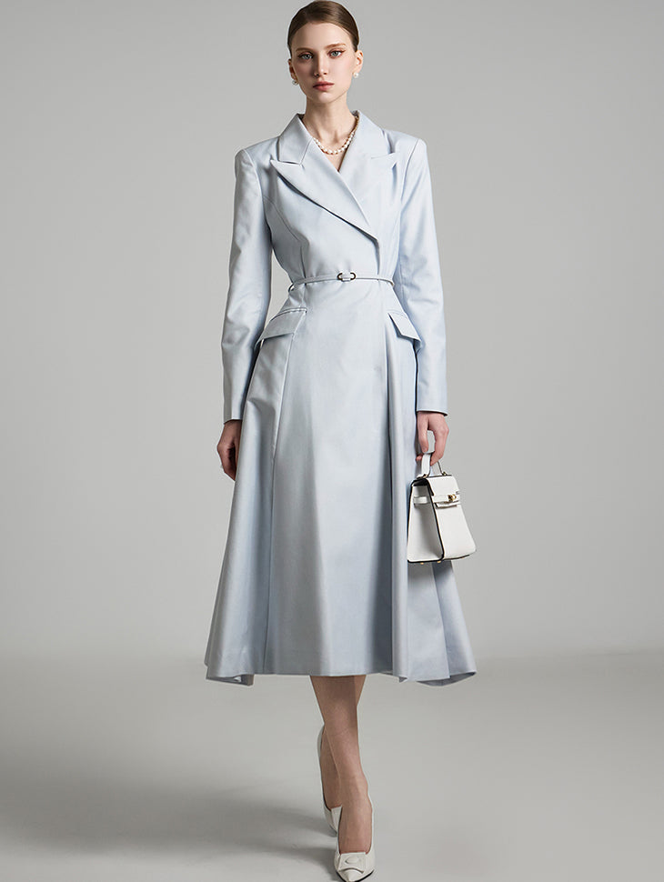 D5173 ベルト付きフレアドレス