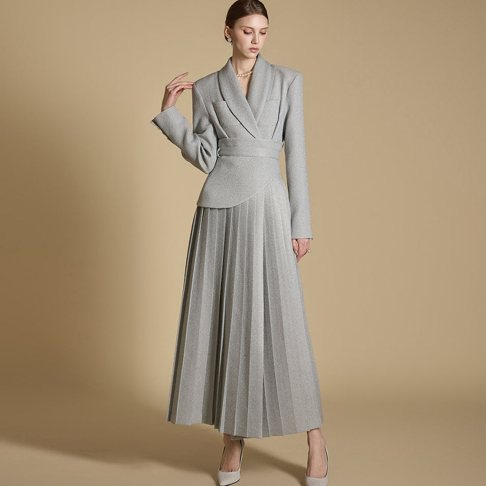 D5174 配腰带羊毛连衣裙