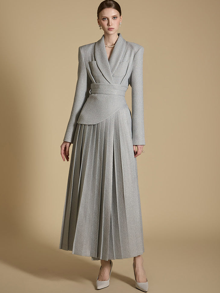 D5174 配腰带羊毛连衣裙