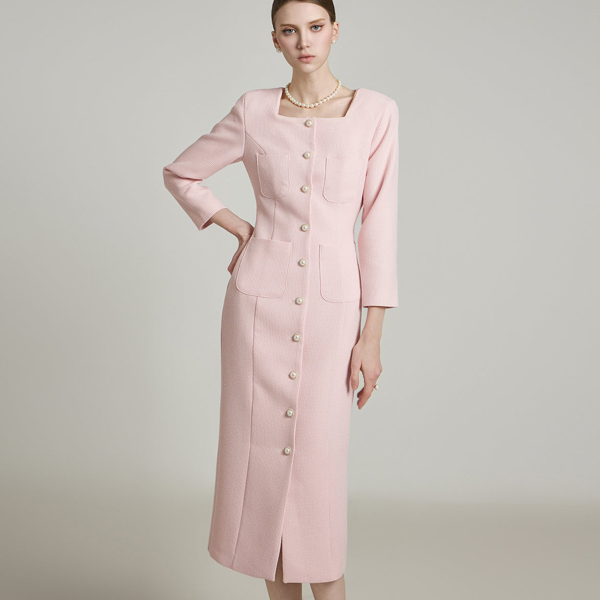 D5190 ツイードドレス