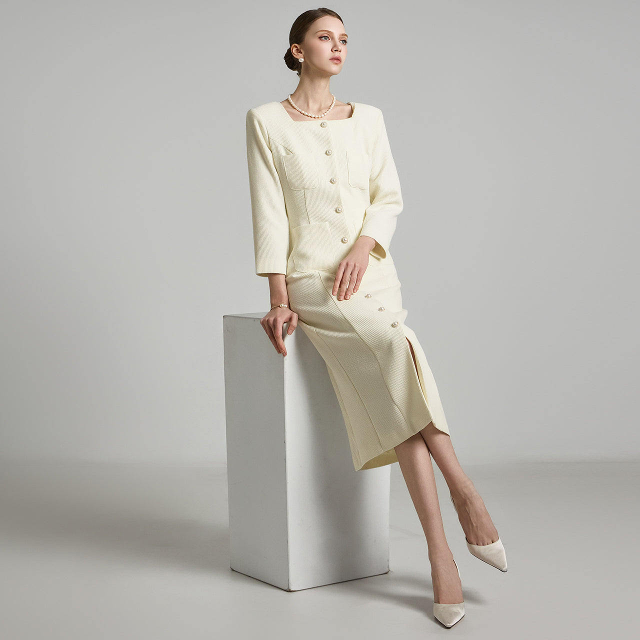 D5190 ツイードドレス