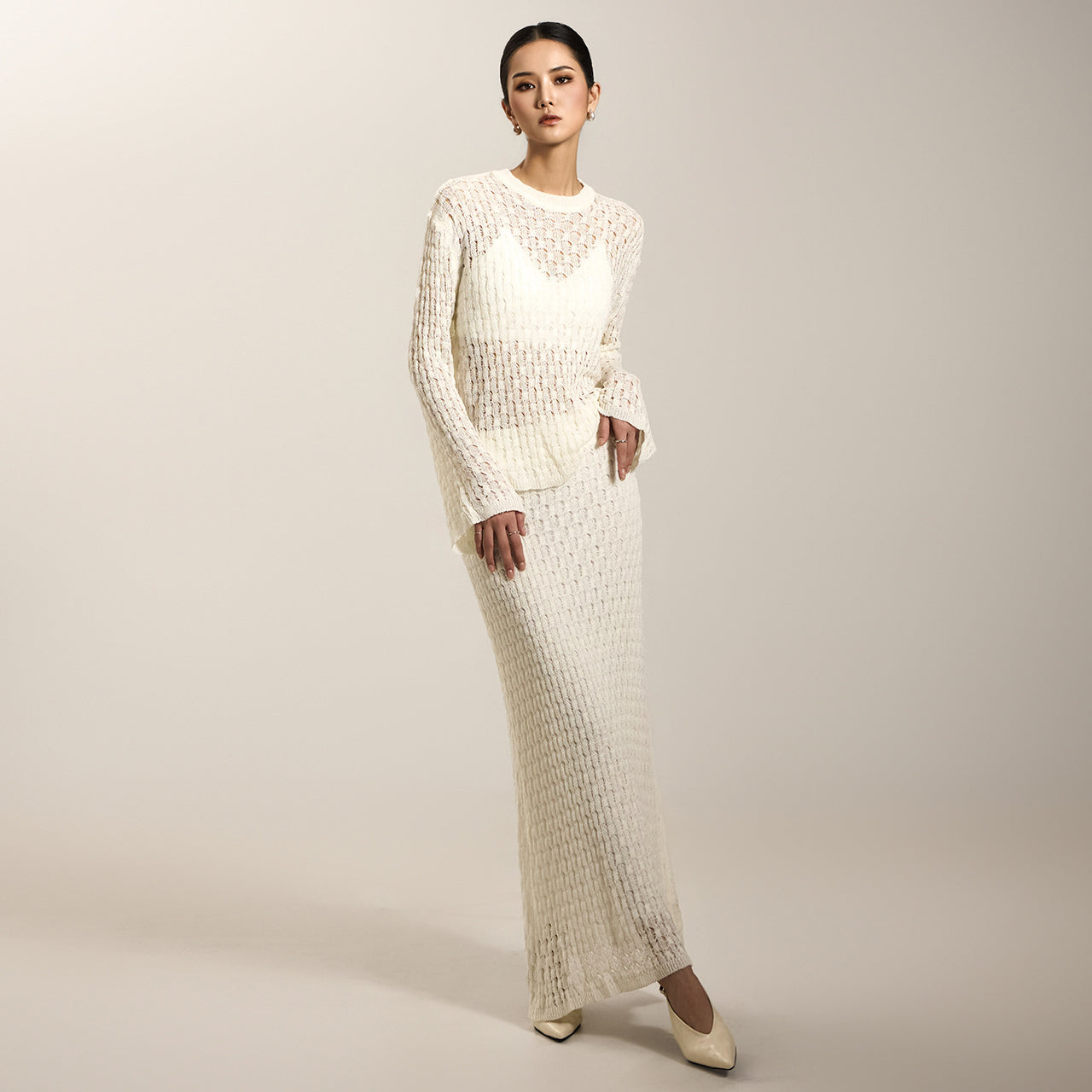 D5197 ニットツーピースセット