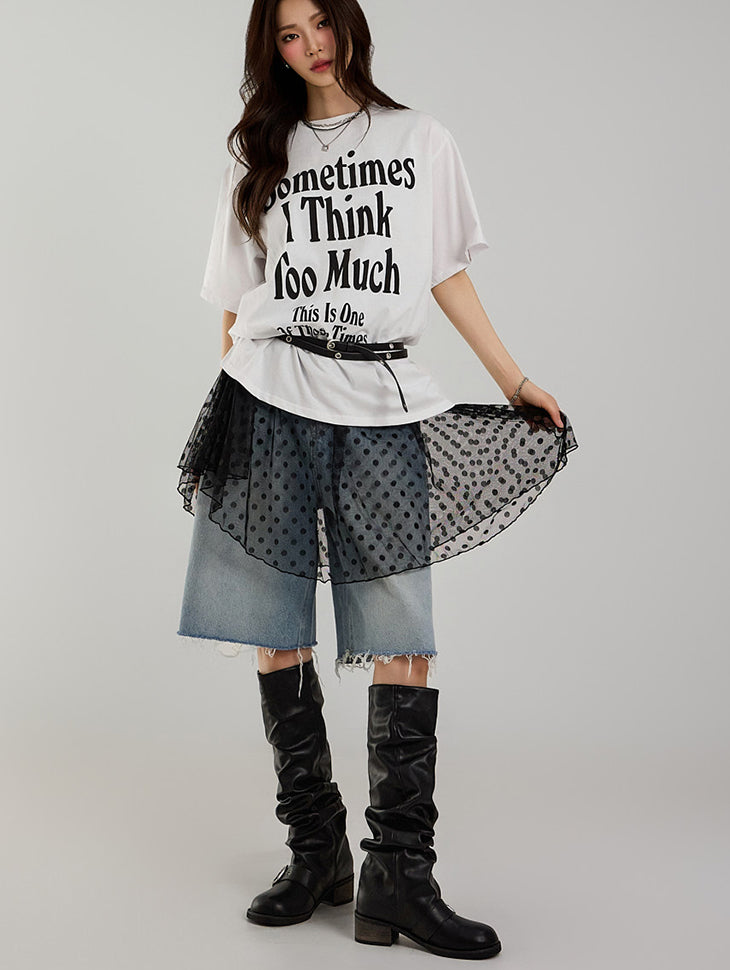 D5205 Sheer Dot Patterned Dress