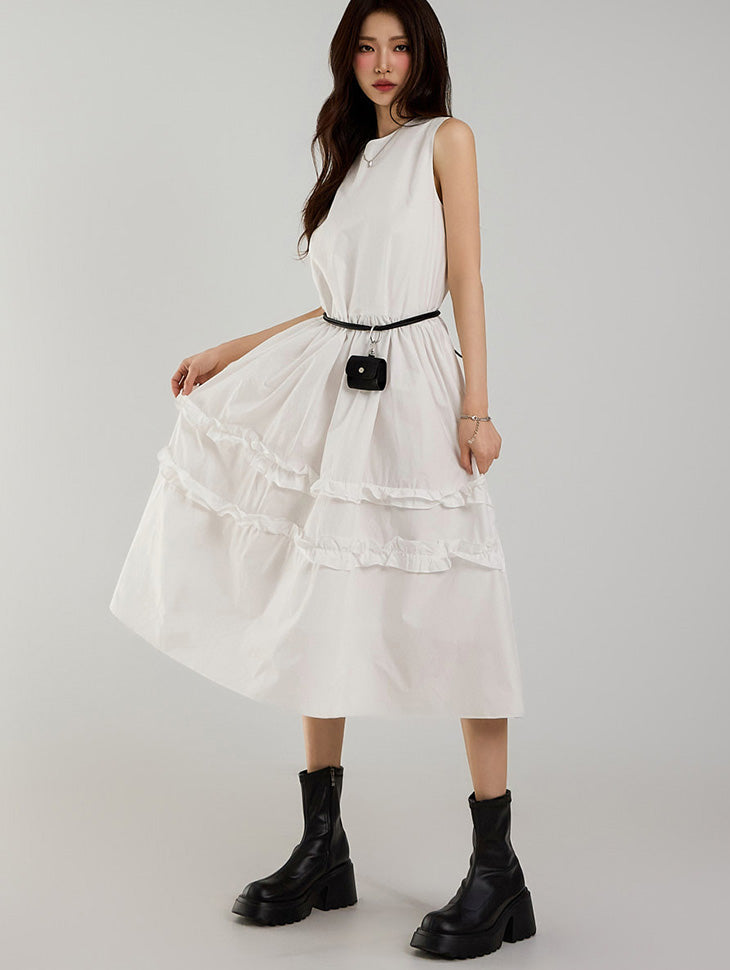 D5208 Frill Tiered Dress