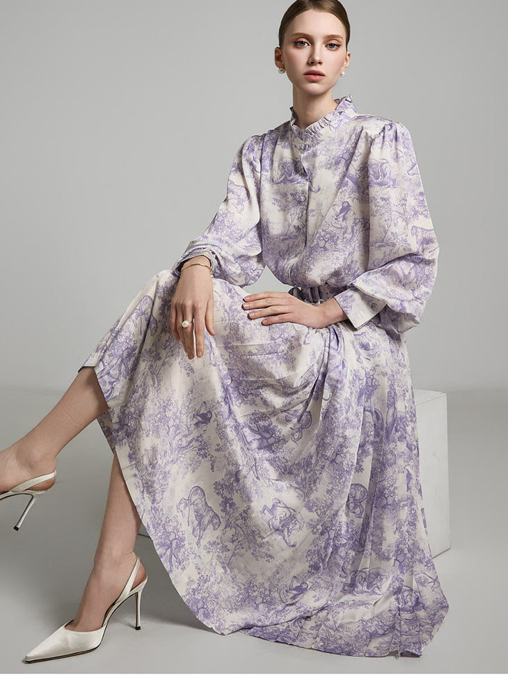 D5211 ベルト付きプリーツドレス