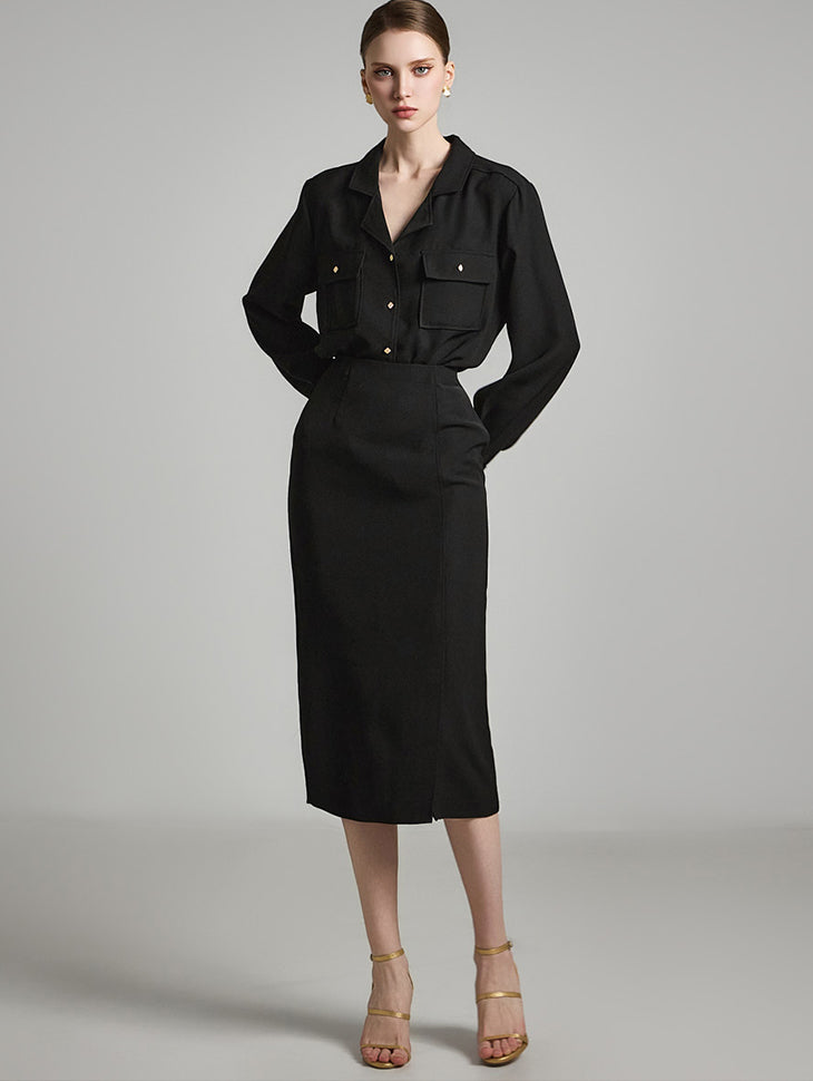 D5212 シャツ ツーピースセット