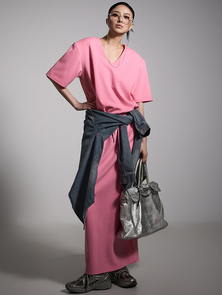 D5216 V-Neck Two-Piece Set