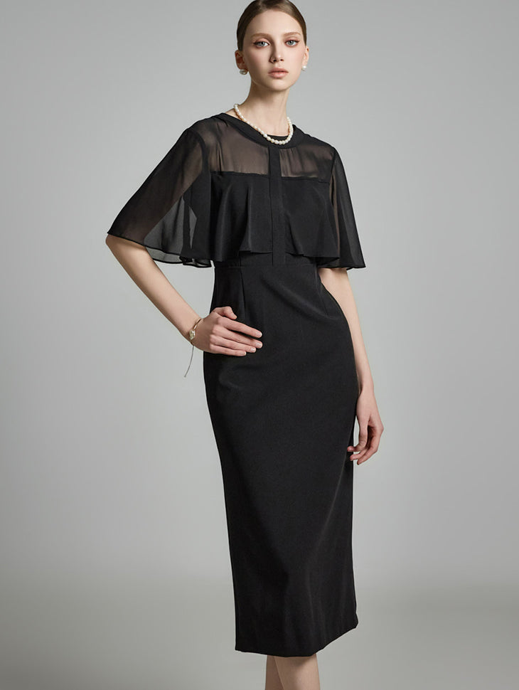 D5223 Sheer Slim Fit Dress