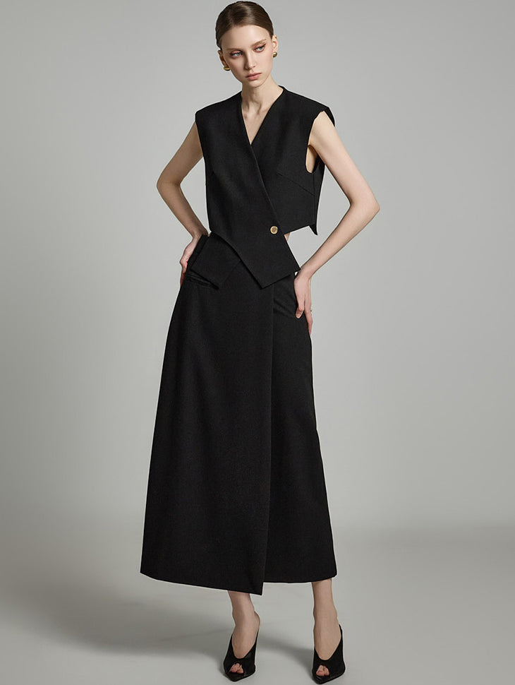 D5225 ベストとスカートのツーピース