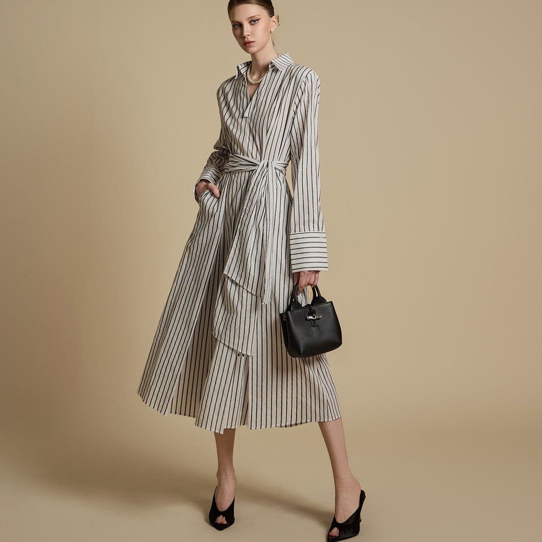 D5234 ストラップ付きシャツドレス