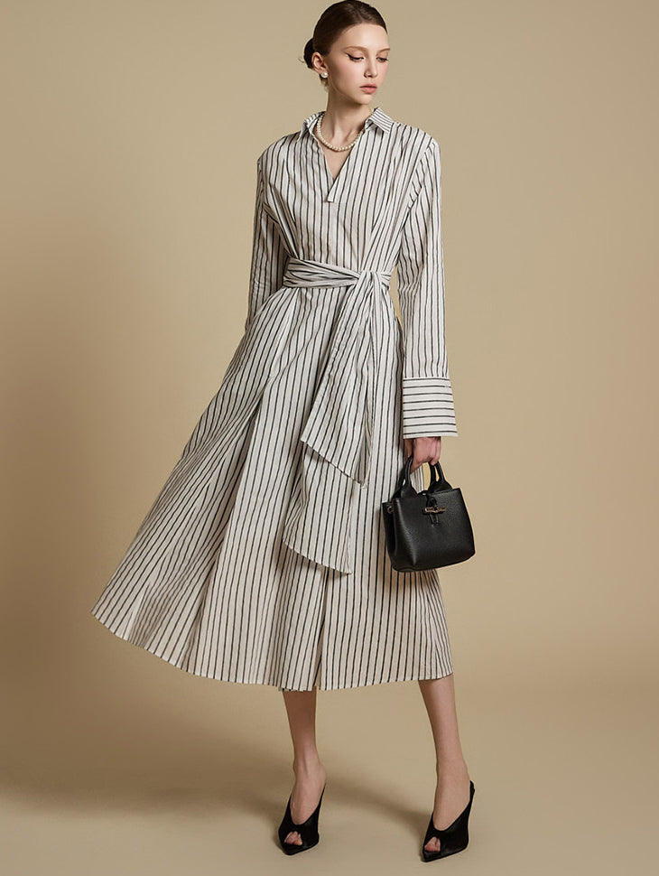 D5234 带肩带衬衫裙