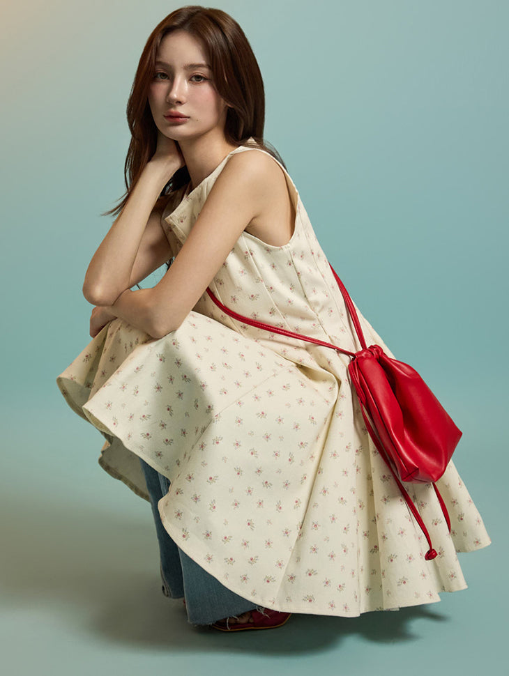 D5250 花朵图案迷你连衣裙