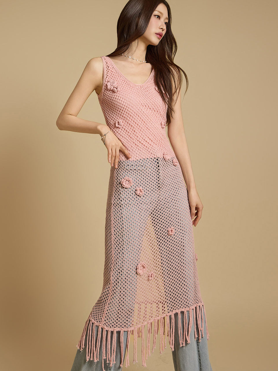 D5252 网花连衣裙