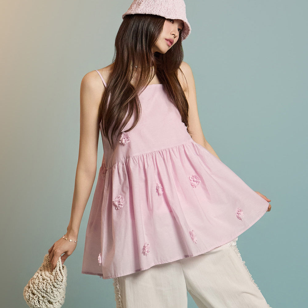 D5257 花朵刺绣迷你连衣裙