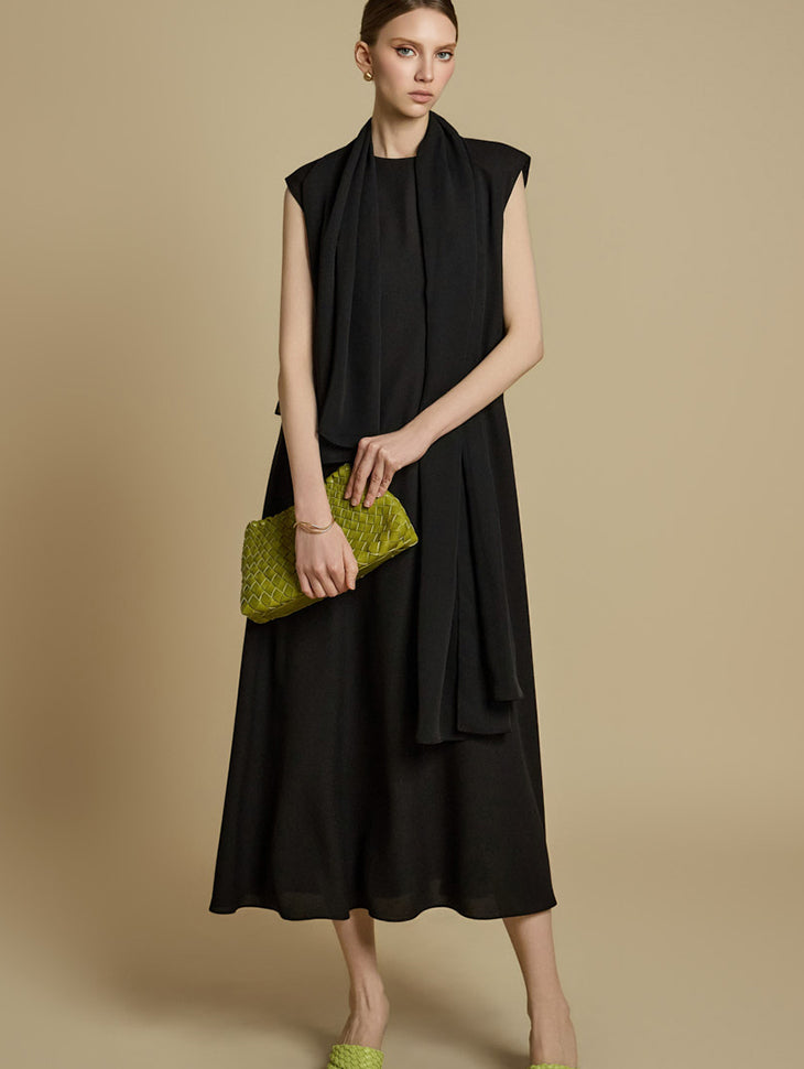 D5264 ショール付きノースリーブドレス