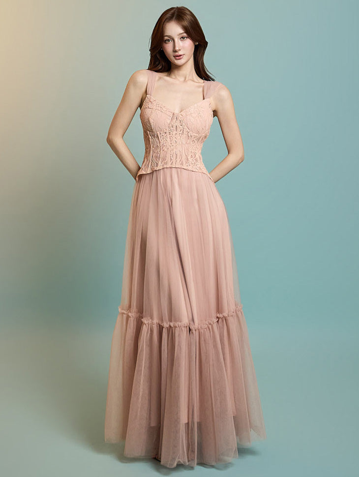 D5278 紧身胸衣分层连衣裙