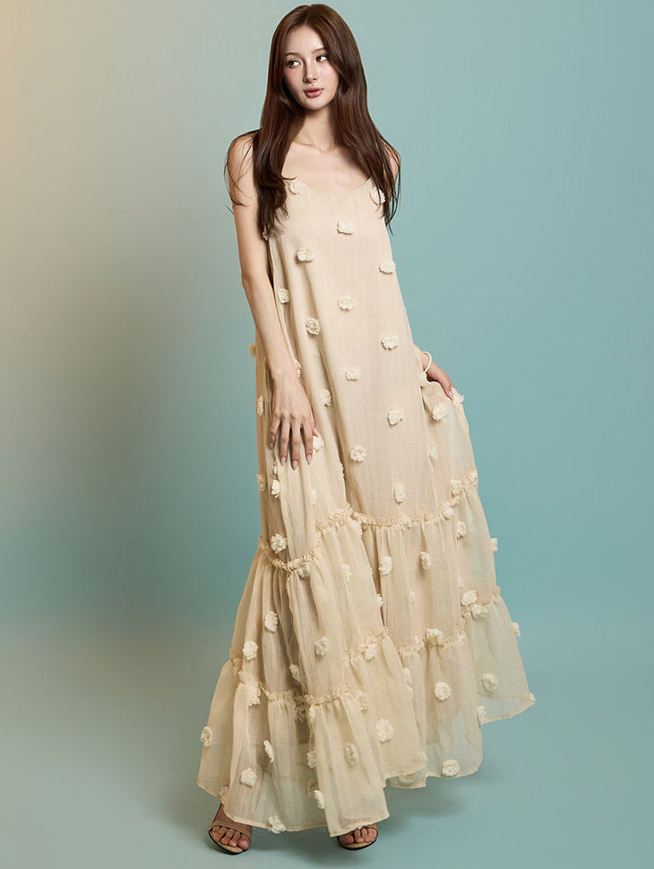 D5285 玫瑰雪纺连衣裙