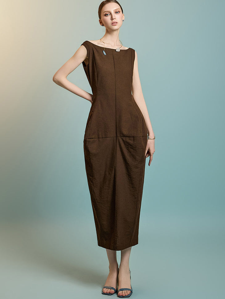 D5289 バルーンノースリーブドレス