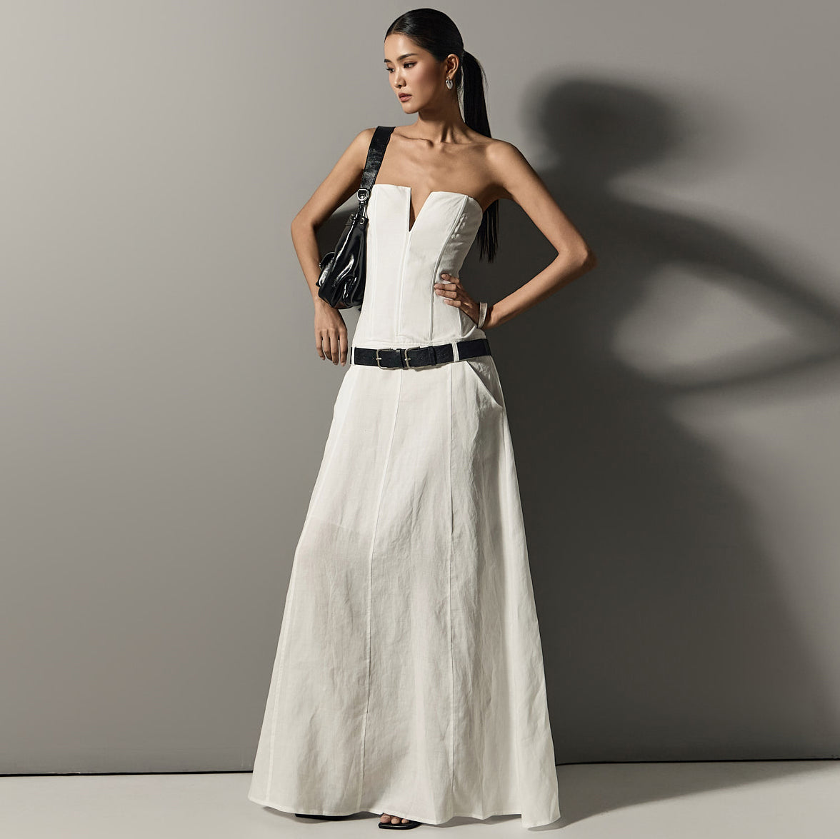 D5299 Corset Maxi Dress