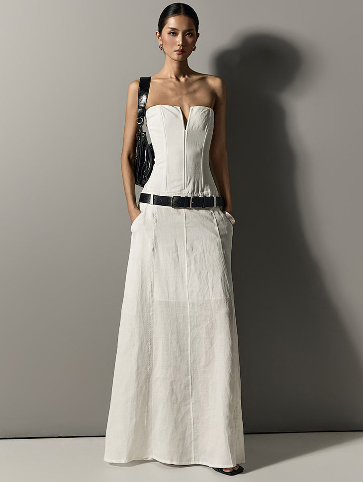 D5299 Corset Maxi Dress