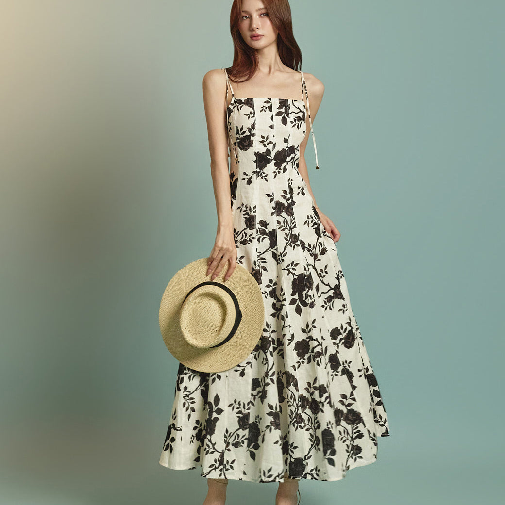 D5340 Linen Patterned Dress