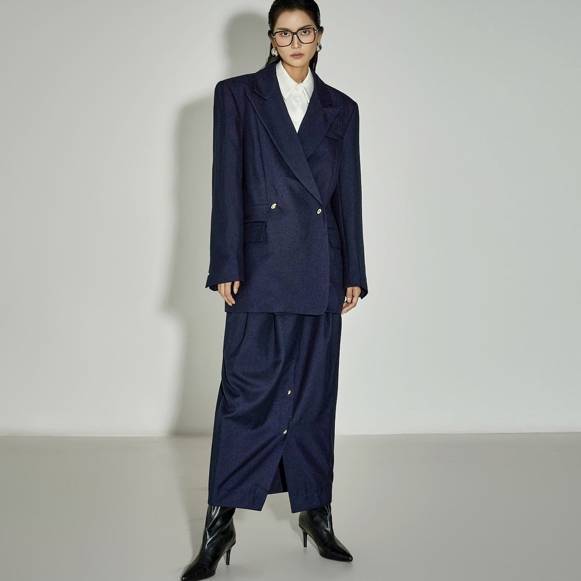 D5364 Button Jacket Two-Piece Set