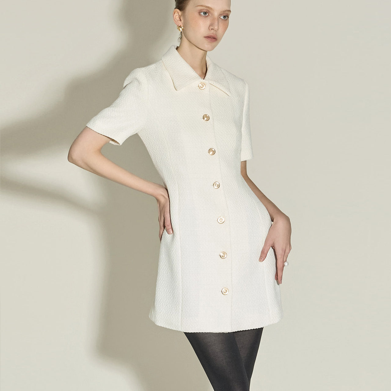 D5432 Tweed Mini Dress