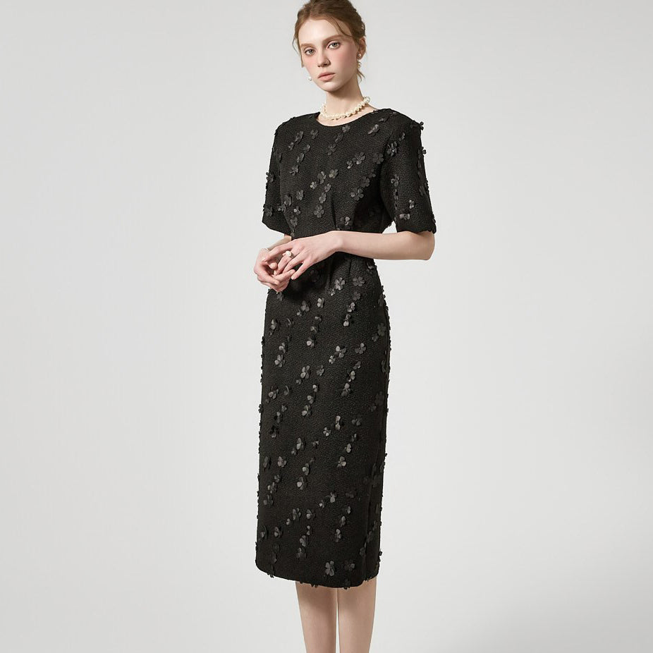 D5481 花朵修身连衣裙