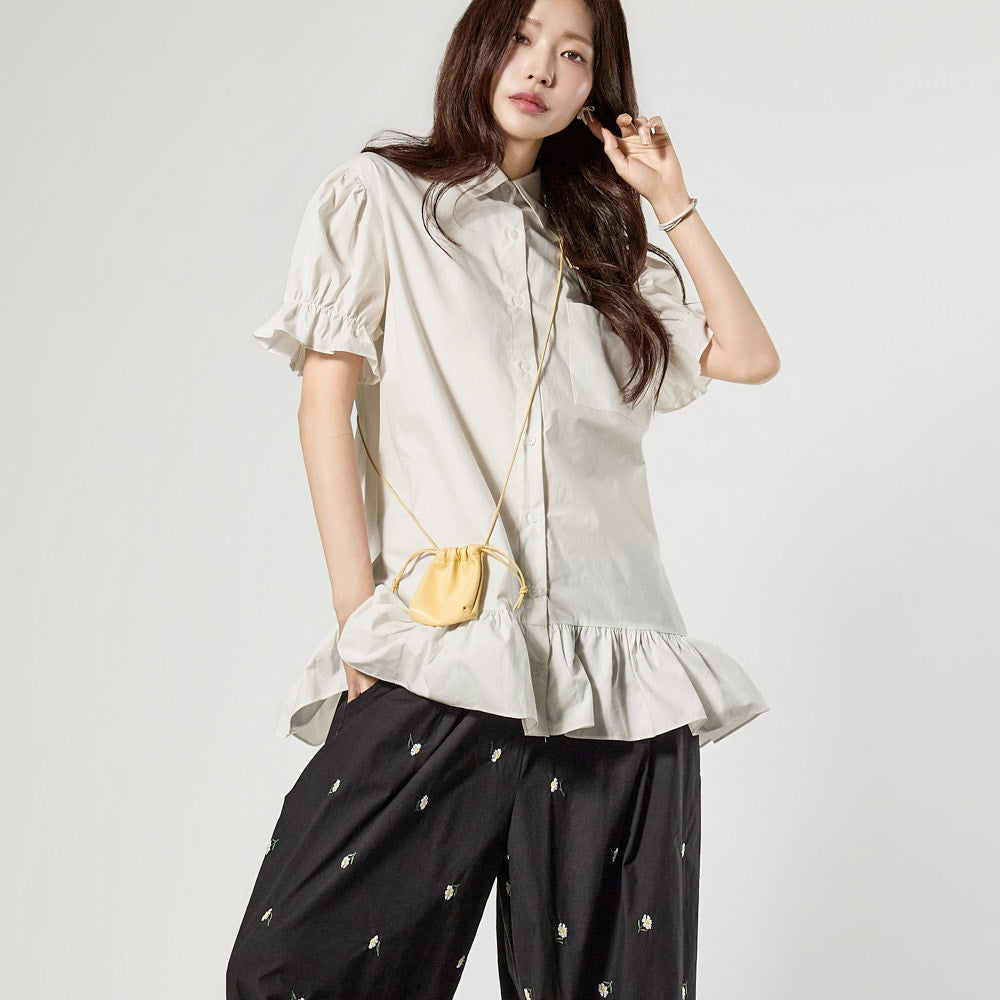 D5508 泡泡袖迷你连衣裙