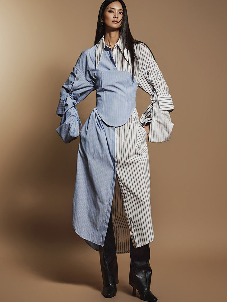 D9504 ビスチェ&シャツドレス