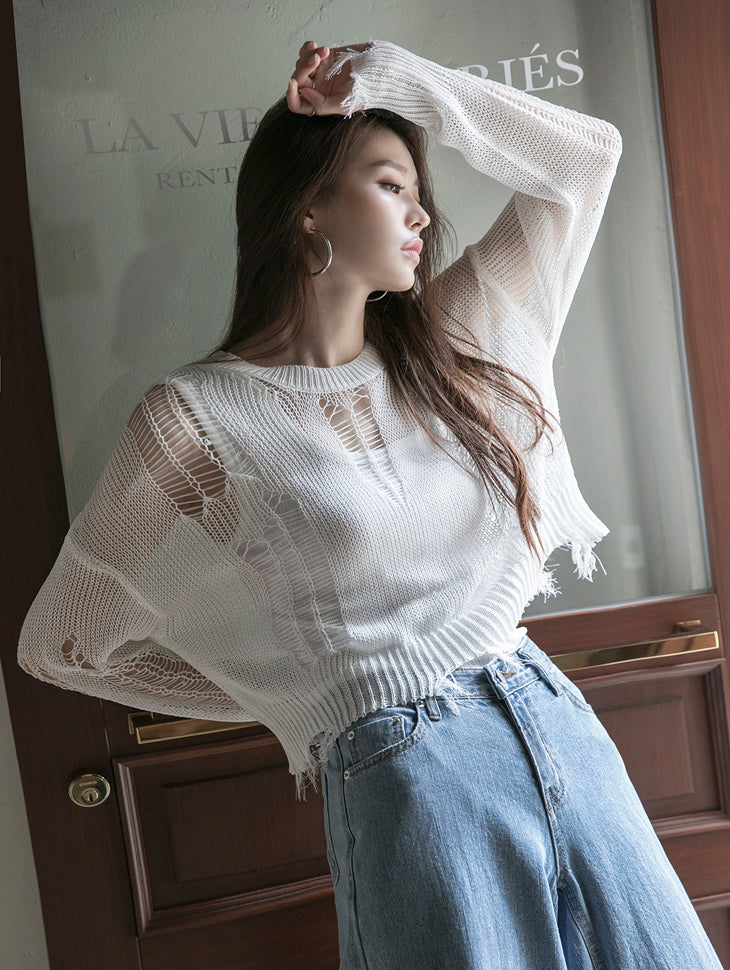 E2440 Mesh Sweater