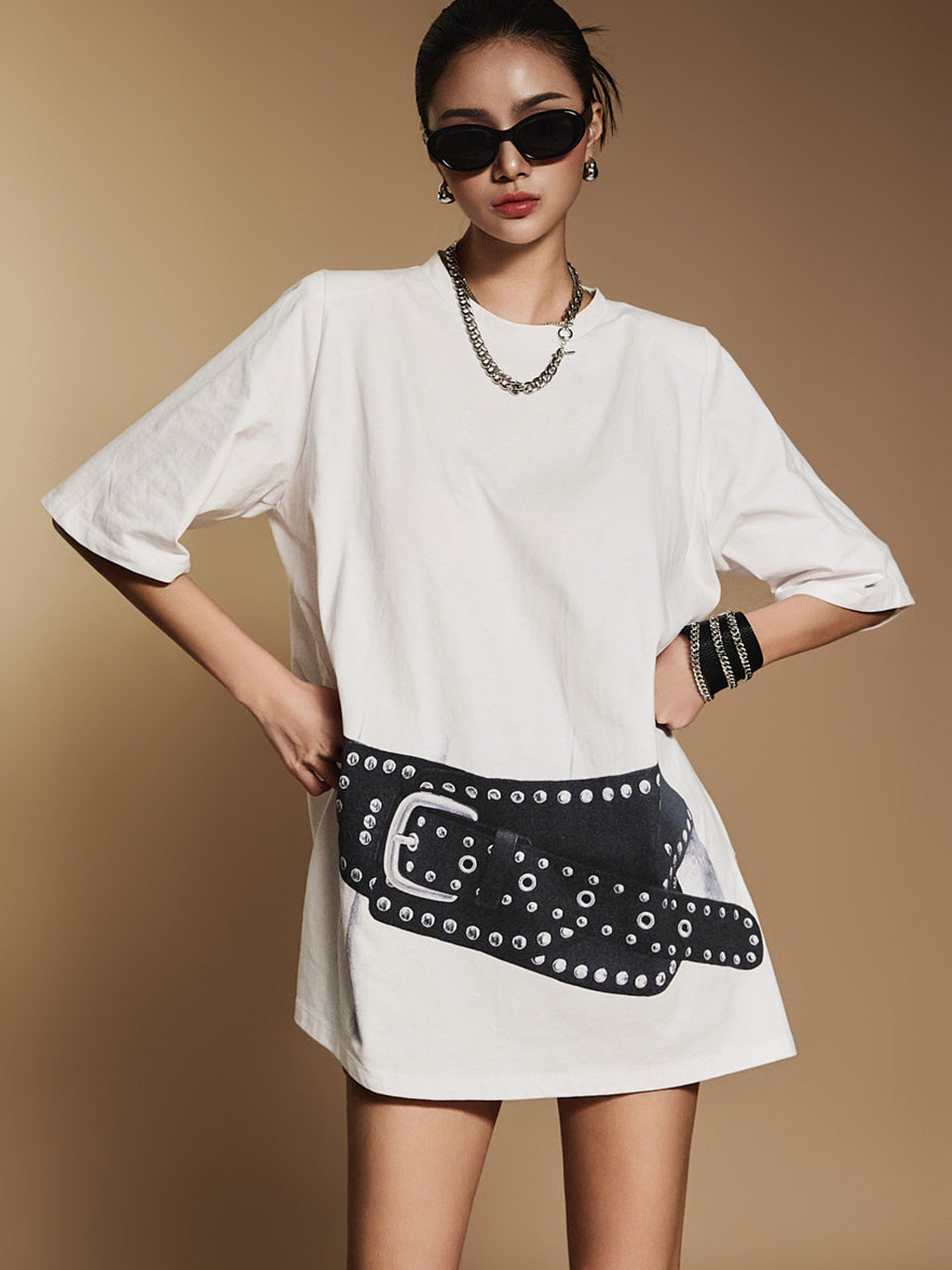 E3528 ベルト付きトップ