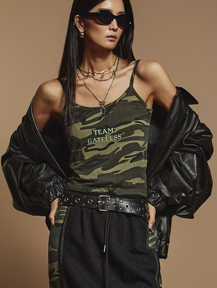 E3542 印花无袖上衣